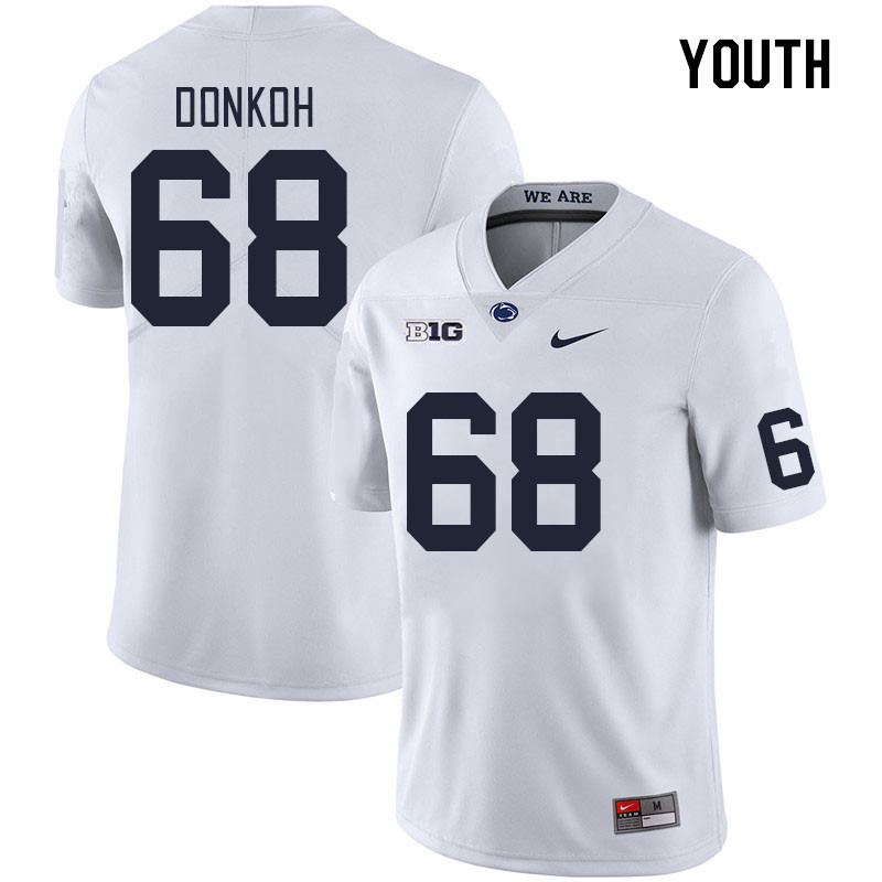 Youth #68 Anthony Donkoh Penn State Nittany Lions College Football Jerseys Stitched Sale-White